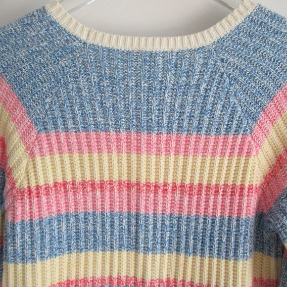 Talbots Women's Sweater Striped Cable Pattern Long Sleeve, Sz M Multicolor - Picture 4 of 9